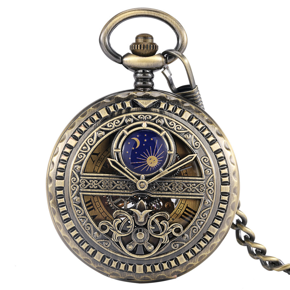 Roman-Numeral Manual Mechanical Pocket Watch - Image 5
