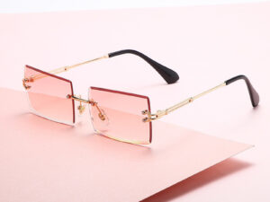 Fashion Frameless Trimmed Square Gradient Sunglasses