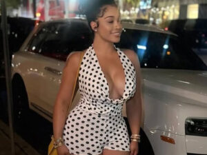 Arrival Polka-Dot Print Halterneck Off-Shoulder High-Back Bodysuit With Shorts