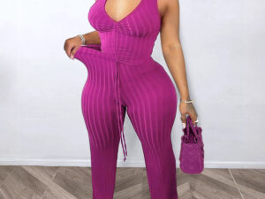Plus-size Womens Casual And Comfortable Top And Flared Pants Two-piece Set