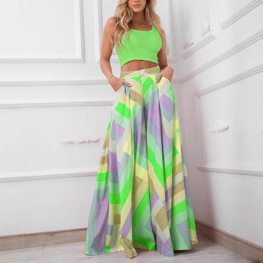 Solid-color High-waisted Wide-leg Pants For Women - Image 7