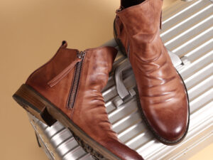 Double side zipper non-slip men's boots