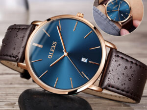 Fashion Casual Watch Men Luxury Brand Mens Watches Leather Sport Waterproof Auto Date Quartz Wristwatch