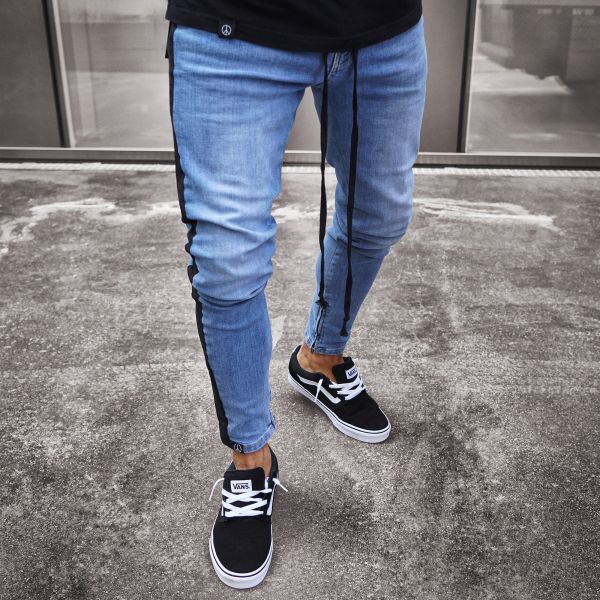 Small Feet Zipper Jeans Men's Ripped New Jeans - Image 5
