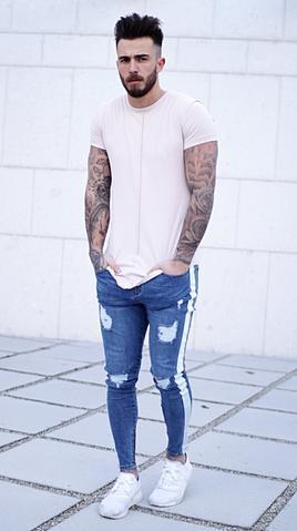 Small Feet Zipper Jeans Men's Ripped New Jeans - Image 4