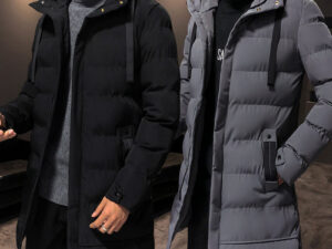 Men's Down Jacket Men's Mid Length Cotton Coat