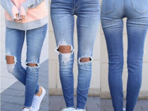 Women's Jeans With Ripped Tassels
