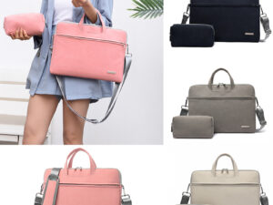 PU Leather Women Laptop Bag Notebook Carrying Case Briefcase For Macbook Air 13.3 14 15.6 Inch Men Handbags Shoulder Mouse Bag