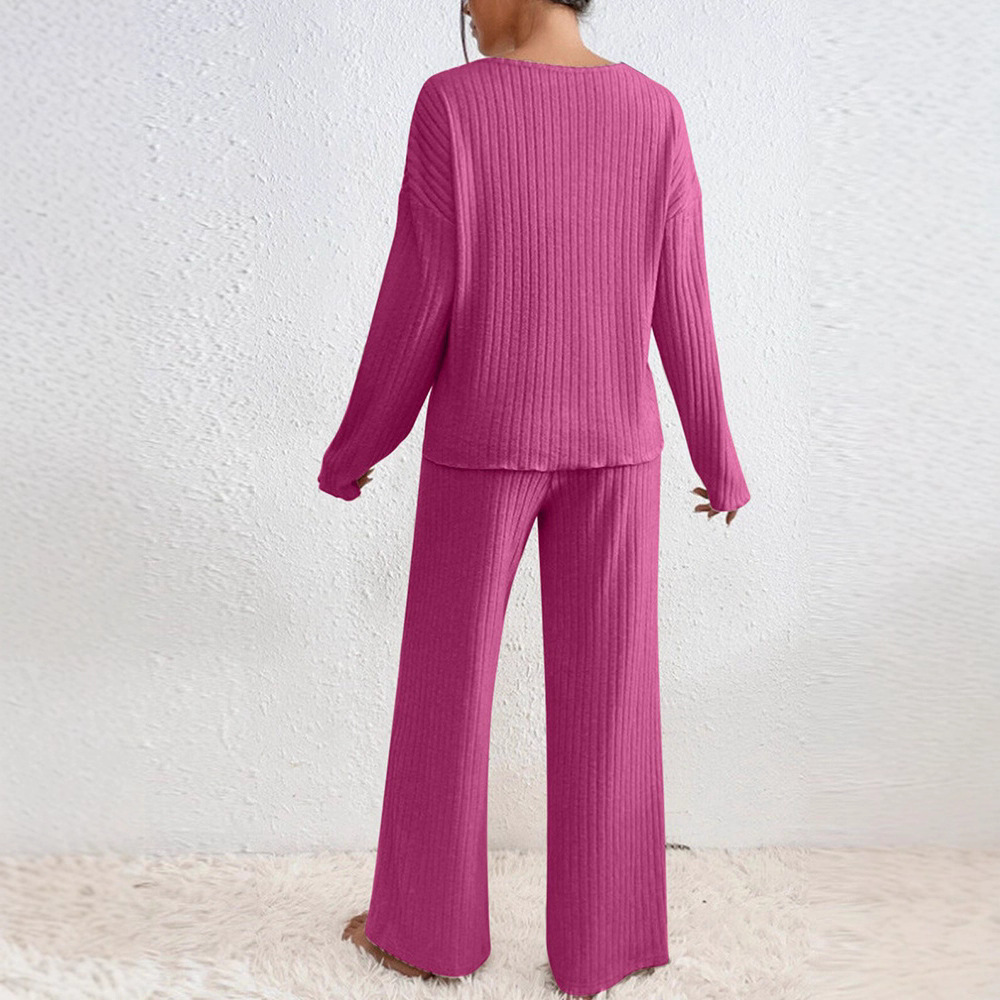 Casual Long-sleeve Top And Pants Two-piece Set - Image 4