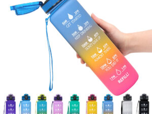 1L Tritan Water Bottle With Time Marker Bounce Cover Motivational Water Bottle Cycling Leakproof Cup For Sports Fitness Bottles