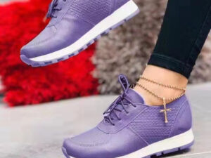 Women Sneakers Casual Running Sports Shoes Lace-up Flat Shoes