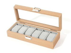 6 grid leather watch box storage box