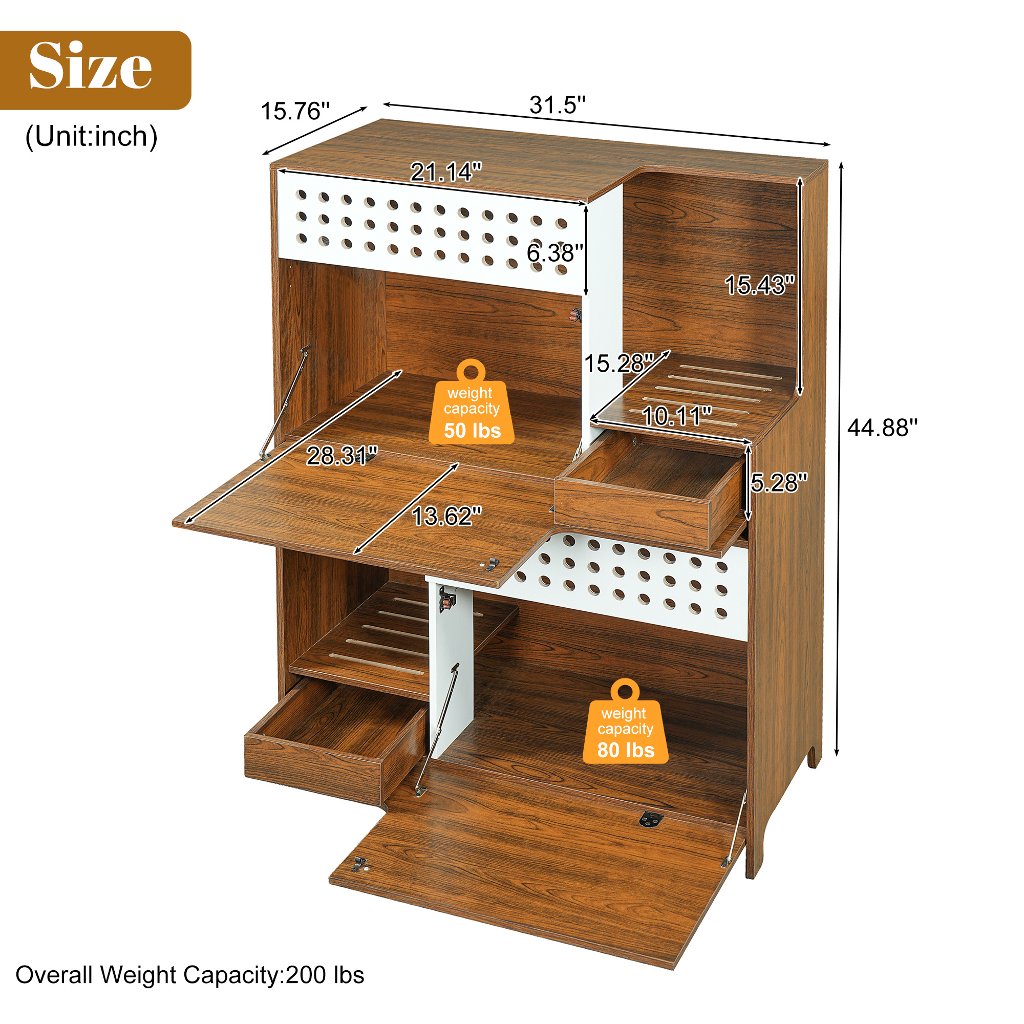 Modern 2 IN 1 Cat Furniture, Cat Litter Box Enclosure Side Table, Cat House With Storage, For 2 Small-Medium Sized Cats - BROWN - Image 4