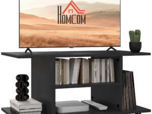 Modern TV Cabinet Stand Storage Shelves Table Mobile Bedroom Furniture Bookshelf Bookcase Black