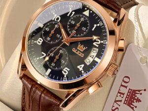 OLEVS Luxury Mens Watches Waterproof Luminous Quartz