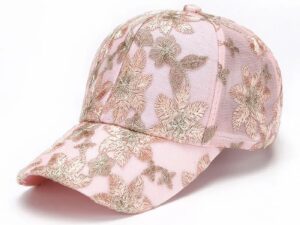 Women's Breathable Net-silk Embroidered Floral Fashion Retro-style Baseball Cap, Suitable For Spring And Summer Outdoor Sun Protection, Daily Commuting Outfits.