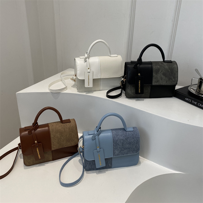 This Years Fashion Trend Textured Patchwork Tote Bags - Image 7