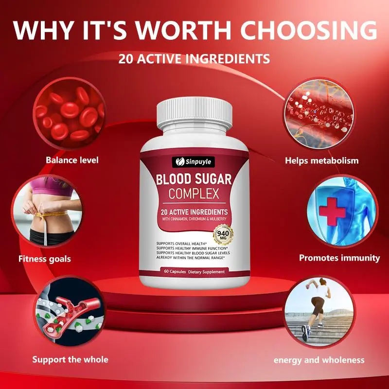 Blood Sugar Complex With Cinnamon, Chromium And Mulberry - 20 Active Ingredients, 60 Capsules - Supports Healthy Blood Sugar Levels - Image 7