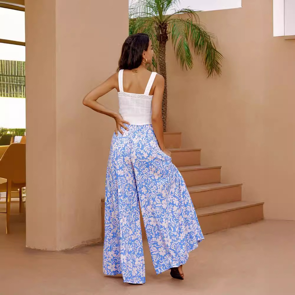 Loose Lace-up Waist Wide-leg Pants For Women - Image 5