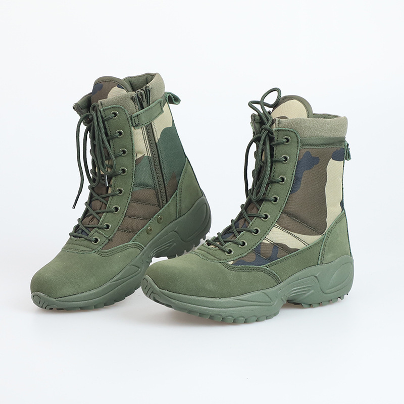British-style High-top Camouflage Outdoor Shoes, Wear-resistant And Non-slip Hiking Boots - Image 6