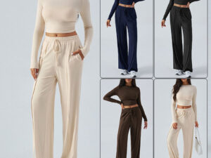 Autumn Set With Long-sleeved Wide-leg Pants