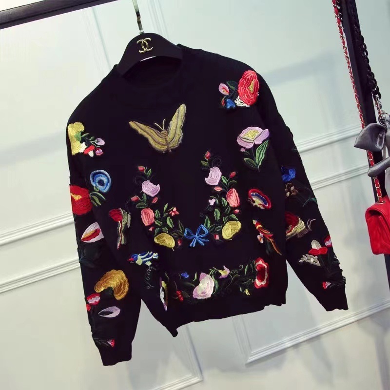 Heavy Industry Paste Cloth Embroidery Knitting Two-piece Sweater - Image 6