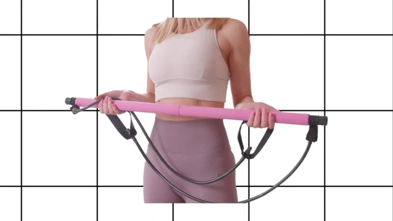 Pilates Bar Kit With 6 Resistance Bands Home Gym Fitness Training Workout Set - Image 2