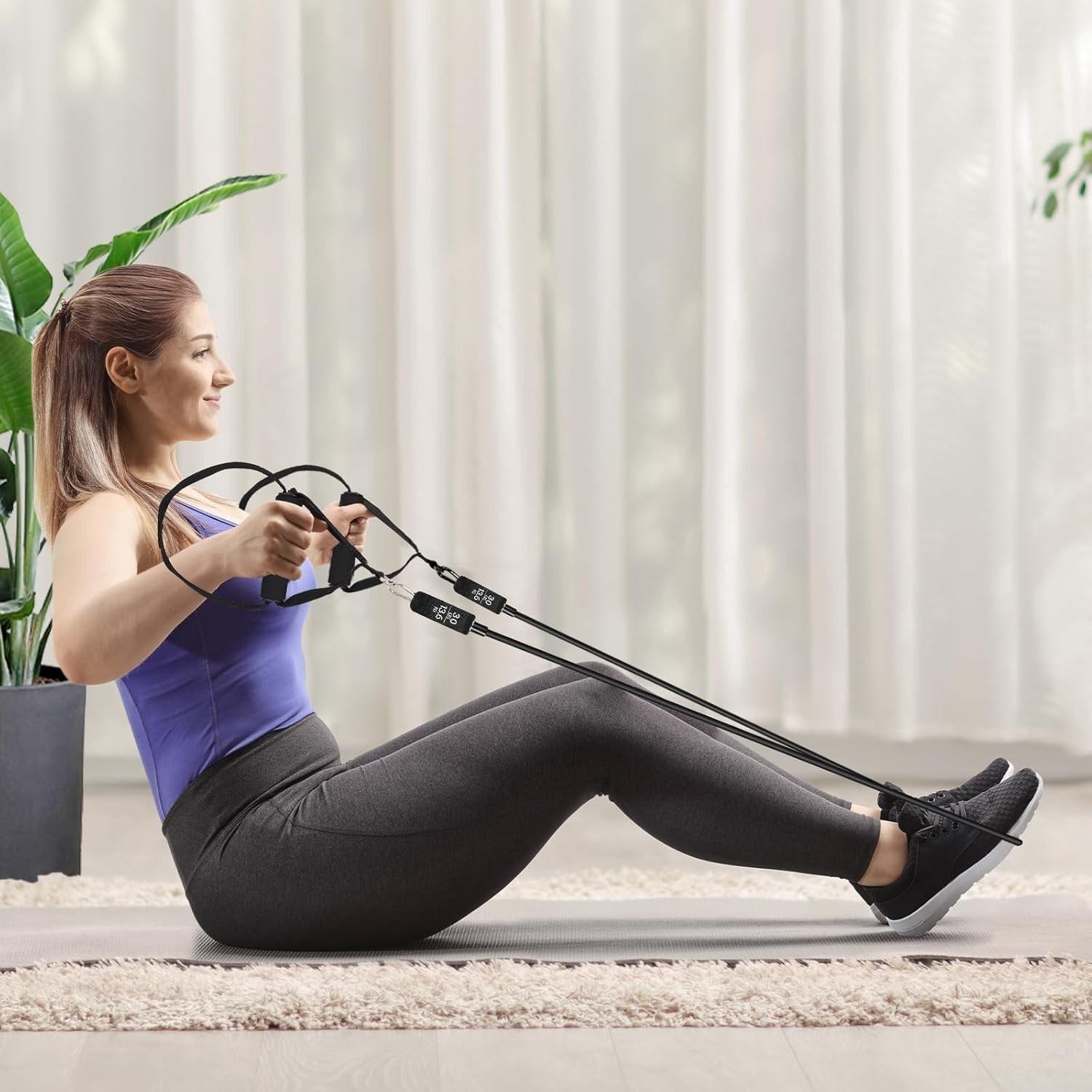 Pilates Bar Kit With 6 Resistance Bands Home Gym Fitness Training Workout Set - Image 4