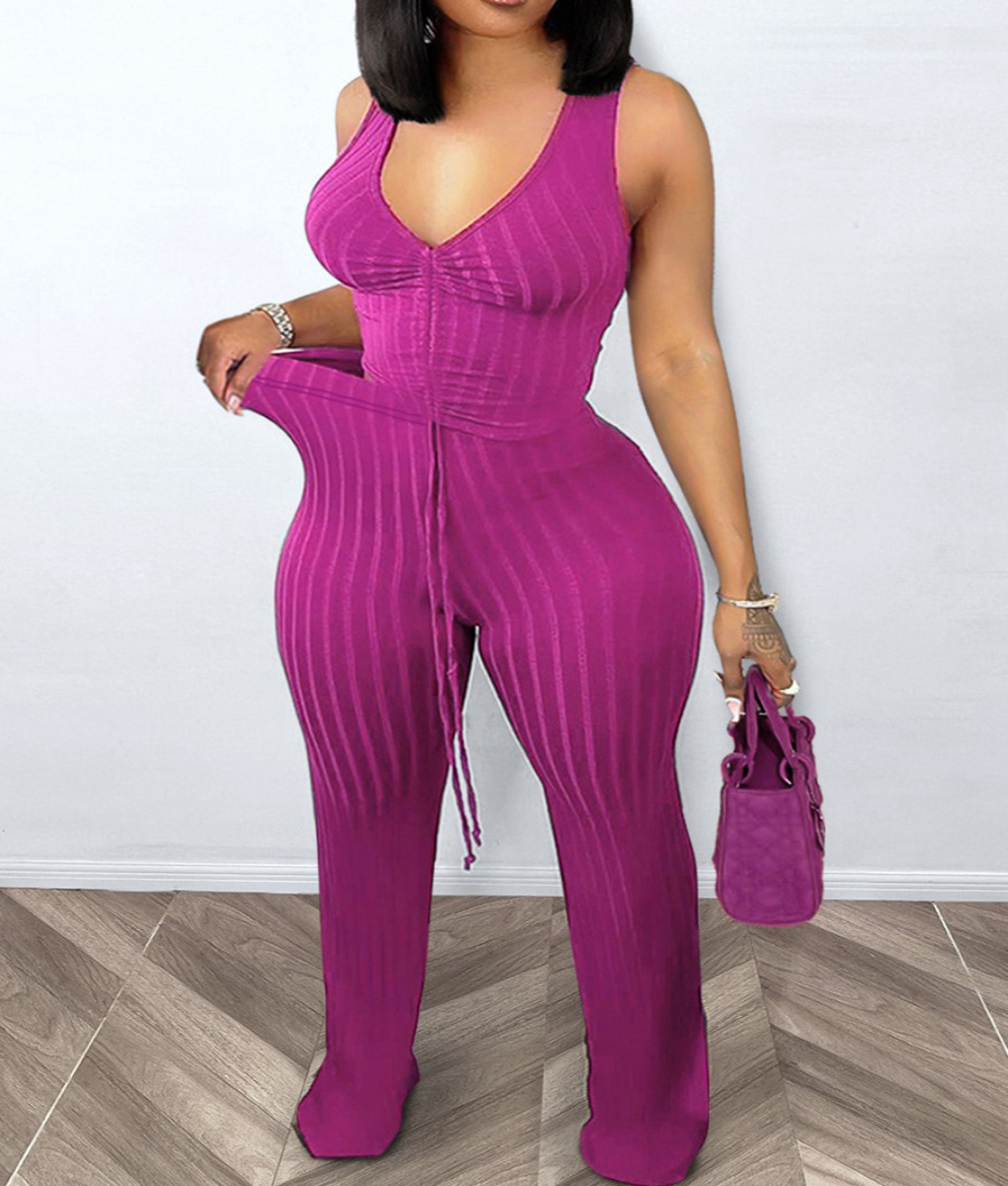 Plus-size Womens Casual And Comfortable Top And Flared Pants Two-piece Set - Image 3