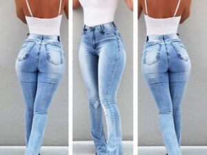 Stretch ripped jeans