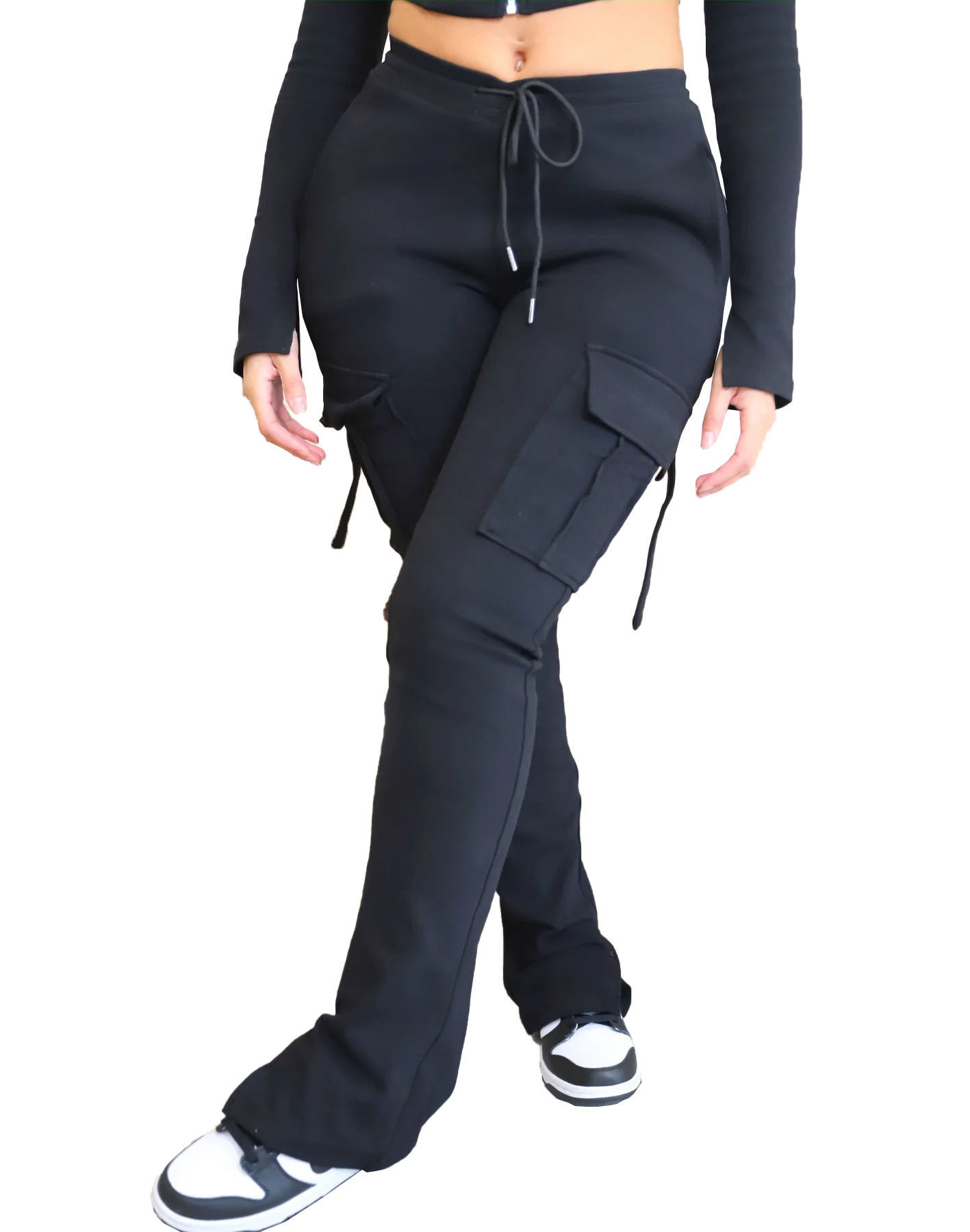 Women's Casual Tight Sportswear Multi-pocket Overalls With Coat And Cap Suit Pants - Image 6