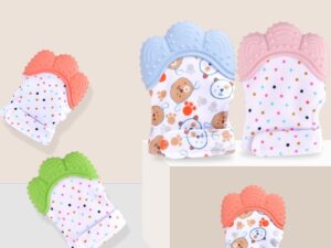 Baby teether baby anti-bite silicone molar gloves children's sound toys