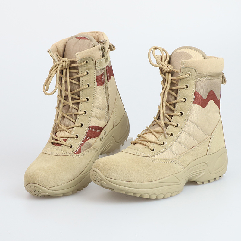British-style High-top Camouflage Outdoor Shoes, Wear-resistant And Non-slip Hiking Boots - Image 9