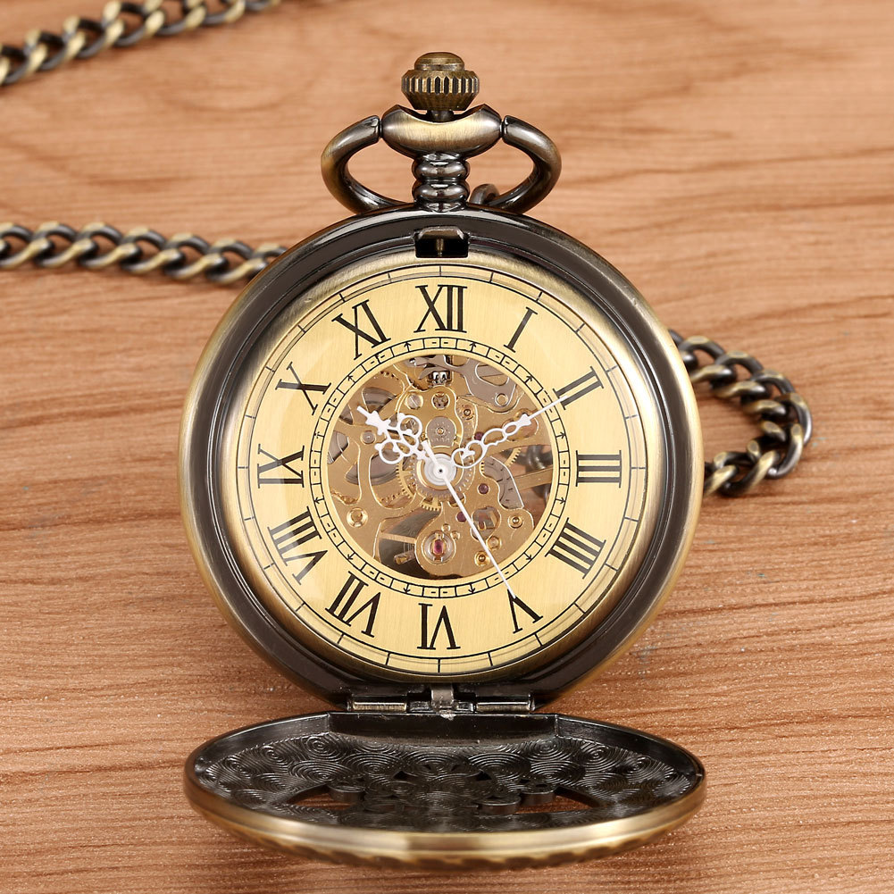 Roman-Numeral Manual Mechanical Pocket Watch - Image 2