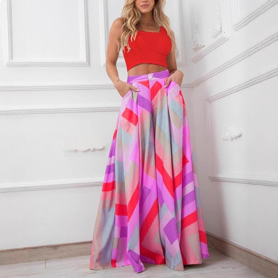 Solid-color High-waisted Wide-leg Pants For Women - Image 4