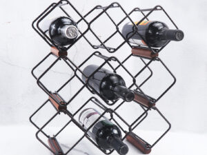 Home Living Room Wrought Iron Red Wine Superimposed Wine Rack Decoration