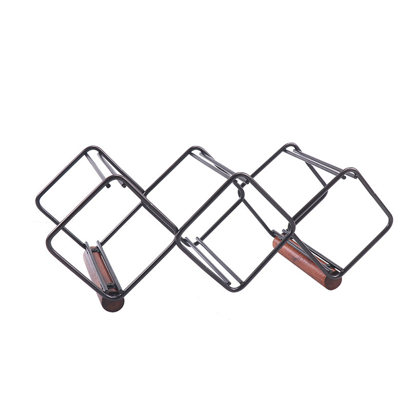 Home Living Room Wrought Iron Red Wine Superimposed Wine Rack Decoration - Image 2