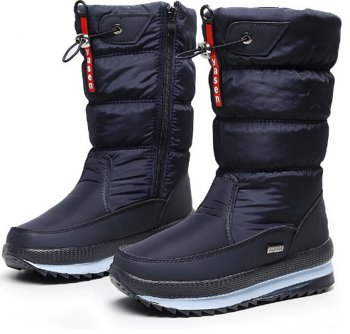 Winter New Plus Velvet Thick Cotton Shoes Thermal Middle Tube Waterproof Non-slip Boots - Image 3