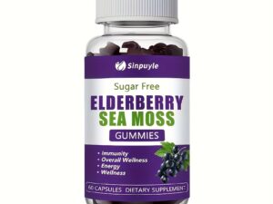 Sugar Free Elderberry Sea Moss Gummies - Immune Support, Daily Wellness & Energy Boost Supplement, 60 Count
