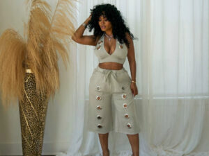 Womens Sexy Tank Top And Wide-leg Pants Two-piece Set