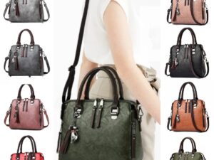 Vintage Handbag Women PU Leather Tassel Top-handle Bag Fashion Lady Tote Luxury Large Capacity Shoulder Bag