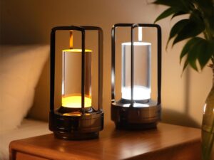 2pcs Portable Touch Control Table Lamp With 5000mAh Battery, 3-Color Stepless Dimming Cordless LED Light For Bedroom Camping Restaurant Bar Indoo