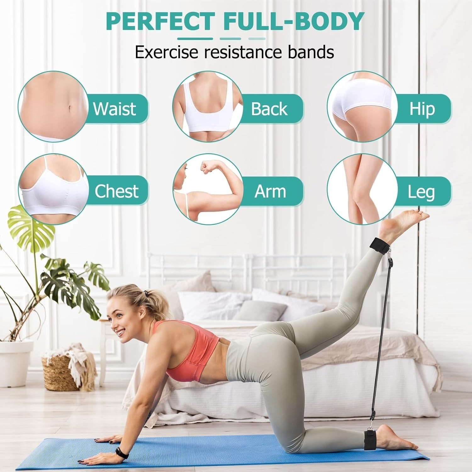 Pilates Bar Kit With 6 Resistance Bands Home Gym Fitness Training Workout Set - Image 8