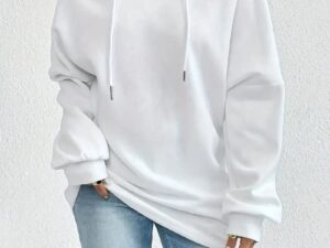 Women's Loose Casual Off Shoulder Sweatshirt, Sexy Drawstring Boat Neck Blouse