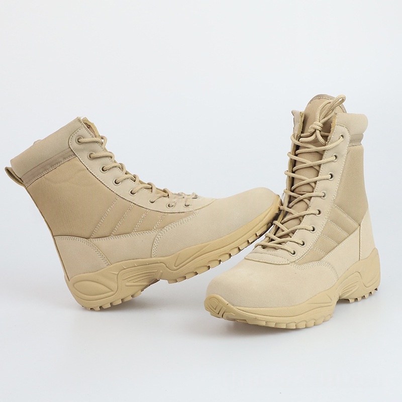 British-style High-top Camouflage Outdoor Shoes, Wear-resistant And Non-slip Hiking Boots - Image 4