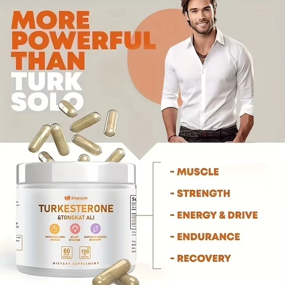 Turkesterone & Tongkat Ali Supplement , 60 Vegan Capsules, Lean Muscle Growth, Stamina Boost & Muscle Recovery - Image 2