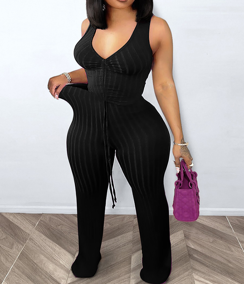 Plus-size Womens Casual And Comfortable Top And Flared Pants Two-piece Set - Image 5