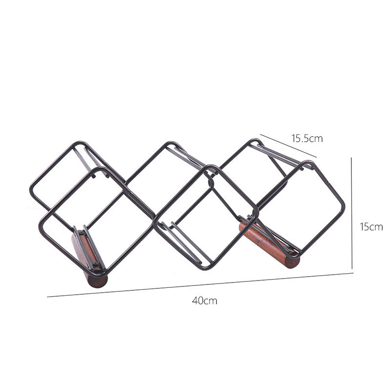 Home Living Room Wrought Iron Red Wine Superimposed Wine Rack Decoration - Image 3