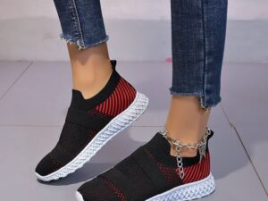 Autumn Set Of Feet Elastic Decoration Flying Woven Casual Shoes Women