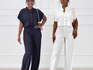 Versatile Short Cardigan And Casual Pants Two-piece Set